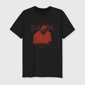 Мужская футболка хлопок Slim с принтом Kendrick Lamar DAMN. album в Петрозаводске, 92% хлопок, 8% лайкра | приталенный силуэт, круглый вырез ворота, длина до линии бедра, короткий рукав | 