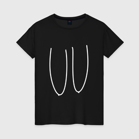 Женская футболка хлопок с принтом Вытянутая мультяшная грудь в Екатеринбурге, 100% хлопок | прямой крой, круглый вырез горловины, длина до линии бедер, слегка спущенное плечо | 