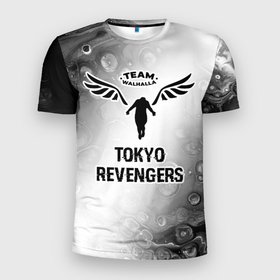 Мужская футболка 3D Slim с принтом Tokyo Revengers glitch на светлом фоне в Тюмени, 100% полиэстер с улучшенными характеристиками | приталенный силуэт, круглая горловина, широкие плечи, сужается к линии бедра | 