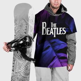 Накидка на куртку 3D с принтом The Beatles neon monstera в Кировске, 100% полиэстер |  | 