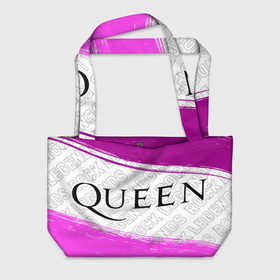 Пляжная сумка 3D с принтом Queen rock legends: надпись и символ в Белгороде, 100% полиэстер | застегивается на металлическую кнопку; внутренний карман застегивается на молнию. Стенки укреплены специальным мягким материалом, чтобы защитить содержимое от несильных ударов
 | 