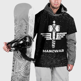 Накидка на куртку 3D с принтом Manowar с потертостями на темном фоне в Тюмени, 100% полиэстер |  | 