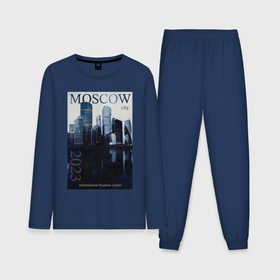 Мужская пижама с лонгсливом хлопок с принтом Moscow city обложка журнала в Курске,  |  | 