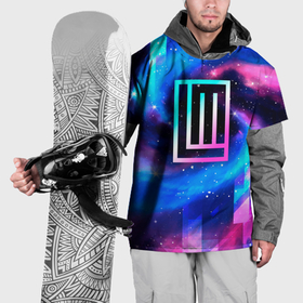 Накидка на куртку 3D с принтом Lindemann неоновый космос , 100% полиэстер |  | 