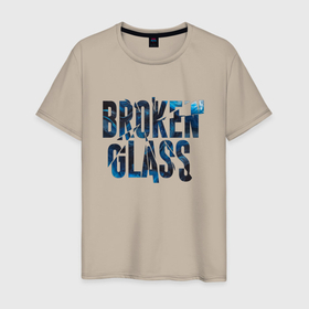 Мужская футболка хлопок с принтом broken glass в Петрозаводске, 100% хлопок | прямой крой, круглый вырез горловины, длина до линии бедер, слегка спущенное плечо. | 