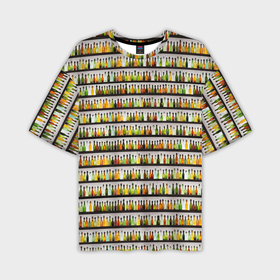 Мужская футболка oversize 3D с принтом бутылки с разным алкоголем в Петрозаводске,  |  | 