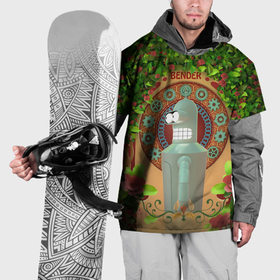 Накидка на куртку 3D с принтом Futurama: Бендер в стиле ар нуво в Екатеринбурге, 100% полиэстер |  | Тематика изображения на принте: 
