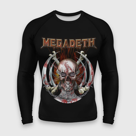Мужской рашгард 3D с принтом Megadeth   боевой череп ,  |  | Тематика изображения на принте: 