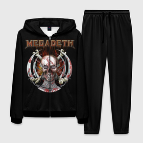 Мужской костюм 3D с принтом Megadeth   боевой череп , 100% полиэстер | Манжеты и пояс оформлены тканевой резинкой, двухслойный капюшон со шнурком для регулировки, карманы спереди | Тематика изображения на принте: 