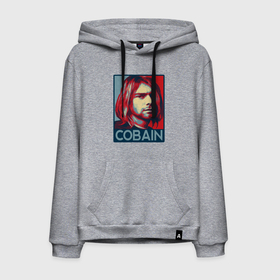 Мужская толстовка хлопок с принтом Nirvana   Kurt Cobain , френч-терри, мягкий теплый начес внутри (100% хлопок) | карман-кенгуру, эластичные манжеты и нижняя кромка, капюшон с подкладом и шнурком | 