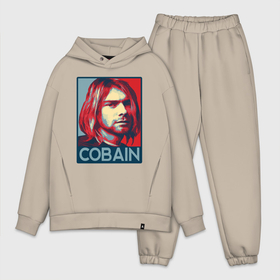 Мужской костюм oversize хлопок с принтом Nirvana   Kurt Cobain ,  |  | 