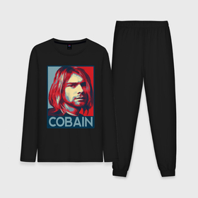Мужская пижама с лонгсливом хлопок с принтом Nirvana   Kurt Cobain в Петрозаводске,  |  | 