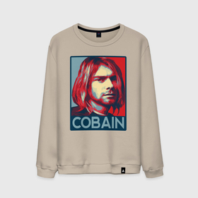 Мужской свитшот хлопок с принтом Nirvana   Kurt Cobain , 100% хлопок |  | Тематика изображения на принте: 