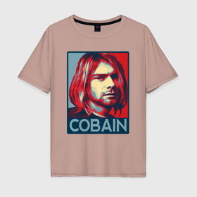 Мужская футболка хлопок Oversize с принтом Nirvana   Kurt Cobain , 100% хлопок | свободный крой, круглый ворот, “спинка” длиннее передней части | 