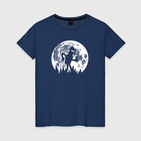 Светящаяся женская футболка с принтом Бендер и луна в Курске,  |  | Тематика изображения на принте: 