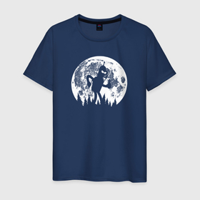Светящаяся мужская футболка с принтом Бендер и луна ,  |  | Тематика изображения на принте: 