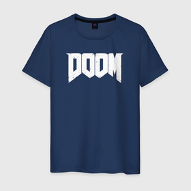 Мужская футболка хлопок с принтом Doom nightmare mode , 100% хлопок | прямой крой, круглый вырез горловины, длина до линии бедер, слегка спущенное плечо. | 