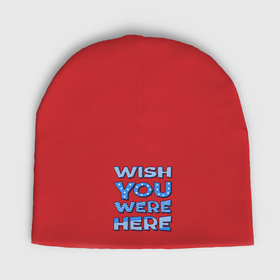 Мужская шапка демисезонная с принтом Надпись Wish you were here   для самых любимых в Тюмени,  |  | 