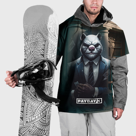Накидка на куртку 3D с принтом Payday 3 white bear в Екатеринбурге, 100% полиэстер |  | Тематика изображения на принте: 