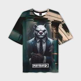 Мужская футболка oversize 3D с принтом Payday 3 white bear в Екатеринбурге,  |  | Тематика изображения на принте: 