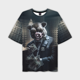 Мужская футболка oversize 3D с принтом Payday 3 animal mask в Санкт-Петербурге,  |  | 
