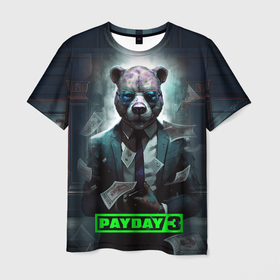 Мужская футболка 3D с принтом Payday  3 bear в Новосибирске, 100% полиэфир | прямой крой, круглый вырез горловины, длина до линии бедер | 