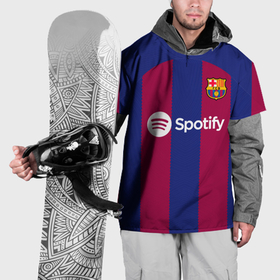 Накидка на куртку 3D с принтом Роберт Левандовский Барселона форма 23 24 домашняя , 100% полиэстер |  | 