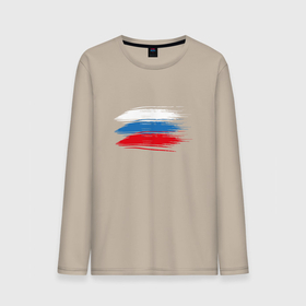 Мужской лонгслив хлопок с принтом Креативный Флаг России в Санкт-Петербурге, 100% хлопок |  | 
