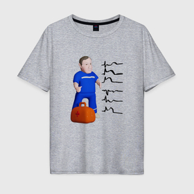 Мужская футболка хлопок Oversize с принтом Доктор читает электрокардиограмму , 100% хлопок | свободный крой, круглый ворот, “спинка” длиннее передней части | 