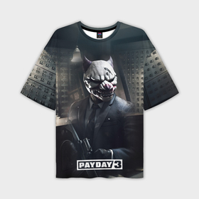 Мужская футболка oversize 3D с принтом Payday3 bulldog в Санкт-Петербурге,  |  | Тематика изображения на принте: 