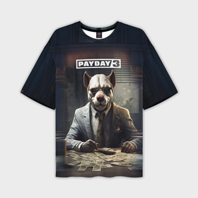 Мужская футболка oversize 3D с принтом Bulldog payday 3 в Санкт-Петербурге,  |  | Тематика изображения на принте: 