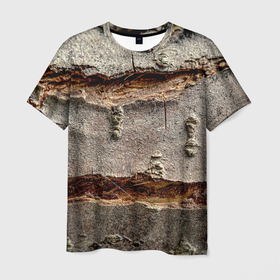 Мужская футболка 3D с принтом Деревянный разлом в Петрозаводске, 100% полиэфир | прямой крой, круглый вырез горловины, длина до линии бедер | 