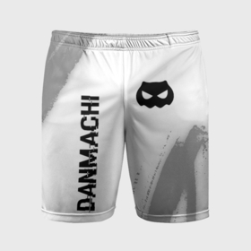 Мужские шорты спортивные с принтом DanMachi glitch на светлом фоне: надпись, символ в Екатеринбурге,  |  | 