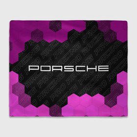 Плед 3D с принтом Porsche pro racing: надпись и символ , 100% полиэстер | закругленные углы, все края обработаны. Ткань не мнется и не растягивается | 