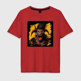 Мужская футболка хлопок Oversize с принтом Демон орёт в Курске, 100% хлопок | свободный крой, круглый ворот, “спинка” длиннее передней части | Тематика изображения на принте: 