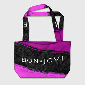 Пляжная сумка 3D с принтом Bon Jovi rock legends: надпись и символ в Курске, 100% полиэстер | застегивается на металлическую кнопку; внутренний карман застегивается на молнию. Стенки укреплены специальным мягким материалом, чтобы защитить содержимое от несильных ударов
 | 