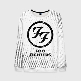 Мужской свитшот 3D с принтом Foo Fighters с потертостями на светлом фоне в Тюмени, 100% полиэстер с мягким внутренним слоем | круглый вырез горловины, мягкая резинка на манжетах и поясе, свободная посадка по фигуре | 