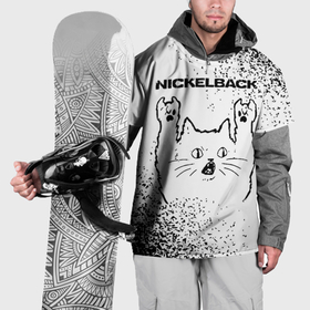 Накидка на куртку 3D с принтом Nickelback рок кот на светлом фоне в Екатеринбурге, 100% полиэстер |  | 