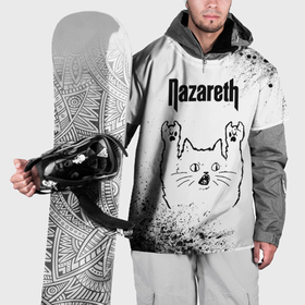 Накидка на куртку 3D с принтом Nazareth рок кот на светлом фоне в Петрозаводске, 100% полиэстер |  | Тематика изображения на принте: 