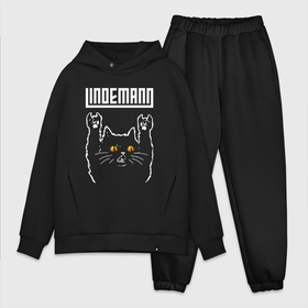 Мужской костюм oversize хлопок с принтом Lindemann rock cat ,  |  | Тематика изображения на принте: 