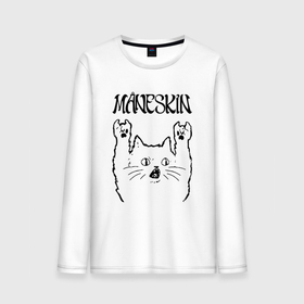 Мужской лонгслив хлопок с принтом Maneskin   rock cat в Курске, 100% хлопок |  | Тематика изображения на принте: 