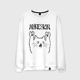 Мужской свитшот хлопок с принтом Maneskin   rock cat в Курске, 100% хлопок |  | 