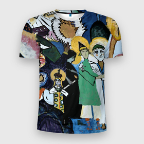 Мужская футболка 3D Slim с принтом Символы святые   Кандинский в Санкт-Петербурге, 100% полиэстер с улучшенными характеристиками | приталенный силуэт, круглая горловина, широкие плечи, сужается к линии бедра | 