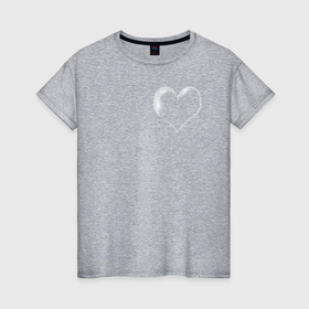 Женская футболка хлопок с принтом мыльный пузырь в виде сердца в Петрозаводске, 100% хлопок | прямой крой, круглый вырез горловины, длина до линии бедер, слегка спущенное плечо | 
