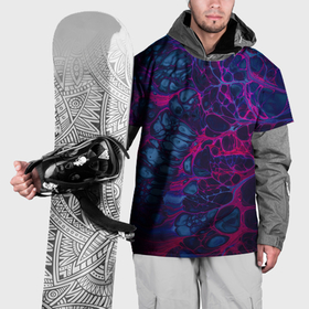 Накидка на куртку 3D с принтом Неоновая лава в Новосибирске, 100% полиэстер |  | 