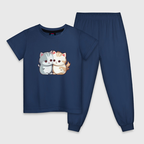 Детская пижама хлопок с принтом cute cats в Тюмени, 100% хлопок |  брюки и футболка прямого кроя, без карманов, на брюках мягкая резинка на поясе и по низу штанин
 | Тематика изображения на принте: 