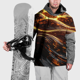Накидка на куртку 3D с принтом Золотые  волны в Тюмени, 100% полиэстер |  | 