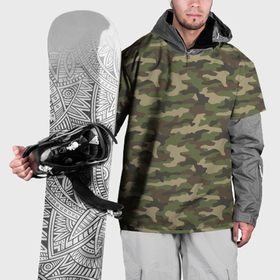 Накидка на куртку 3D с принтом Камуфляж лесной зелёный в Петрозаводске, 100% полиэстер |  | 