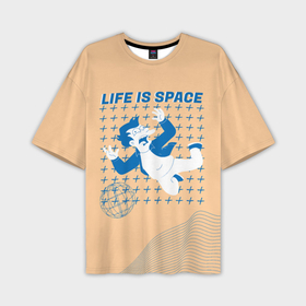 Мужская футболка oversize 3D с принтом Futurama: Life is Space в Кировске,  |  | Тематика изображения на принте: 