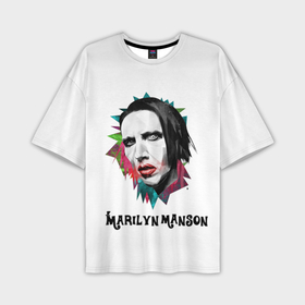 Мужская футболка oversize 3D с принтом Marilyn Manson art в Белгороде,  |  | Тематика изображения на принте: 